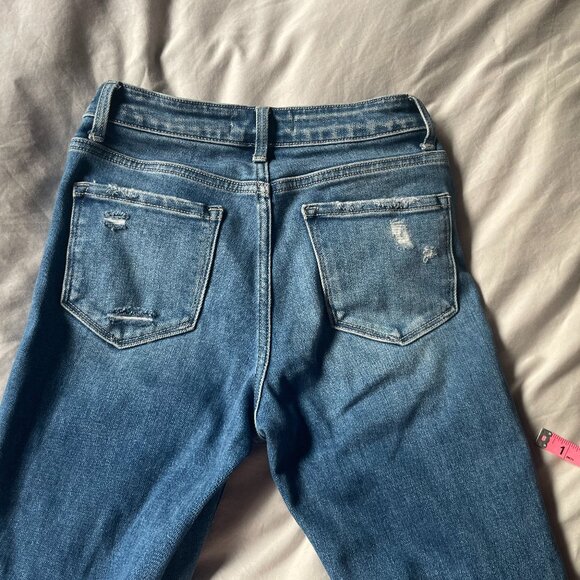 Flying Monkey - Mid Rise Distressed Hem Ankle Bootcut Jeans Sz 24-25 - Picture 3 of 8